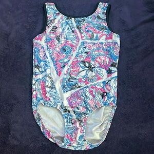 Gymnastics Plum Pen Scribble Leotard